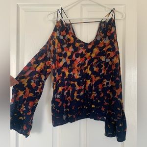 Patterned bell sleeve top